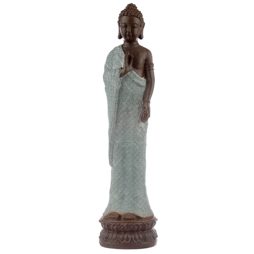 Decorative Turquoise & Brown Buddha Figurine - Serenity