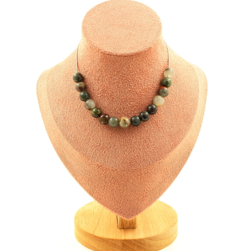 Dragon Blood Jasper 8 mm 15 beads necklace.