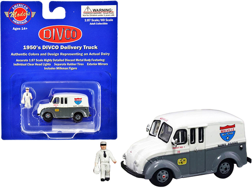 1950\'s Divco Delivery Truck Gray and White \Melville Dairy Foods\"