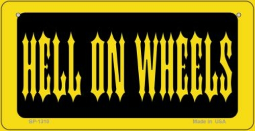 Smart Blonde BP-1310 3 x 6 in. Hell on Wheels Novelty Metal Bicycle Pl