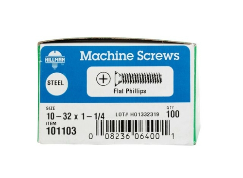 Hillman 101103 10-32 x 1.25 in. Zinc Plated Phillips Flat Plated Machi