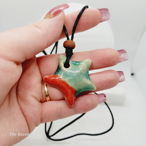 Ceramic Star Fish Necklace Boho Starfish