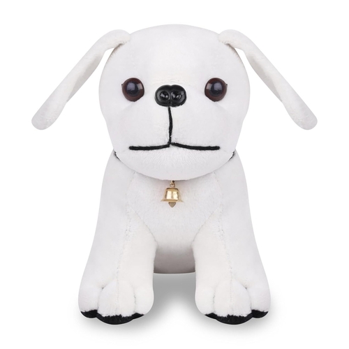 White Cute Puppi Dog Soft Material (External Cloth Material Velvet)