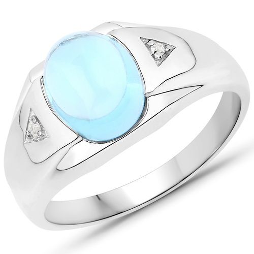 3.67 Carat Genuine Swiss Blue Topaz and White Topaz .925 Sterling