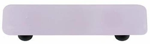 Hot Knobs HK1034-PB Neo-Lavender Rectangle Glass Cabinet Pull - Black 