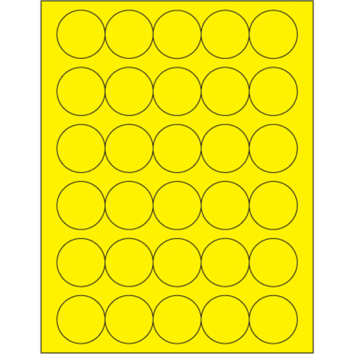 Tape Logic LL192YE 1.5 in. Fluorescent Yellow Circle Laser Labels - Pa