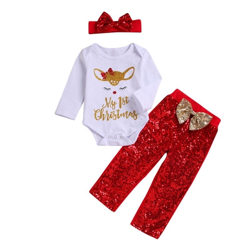 Newborn Baby Girl My 1St Christma Romper