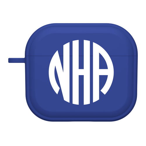 Custom Monogram Blue Case Cover for Apple AirPods Gen 1, 2, 3 & Pro