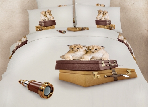 Dolce Mela DM484Q 6 Piece Animal Print Bedding Duvet Cover Sheet Set- 