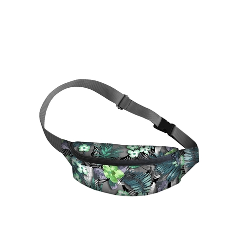 Lambada Green Belt Bag In Canvas Nerki Line Bertoni