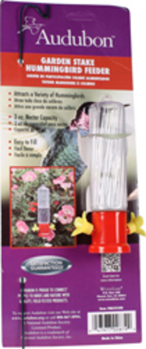 Audubon-woodlink 991009 Garden Stake Hummingbird Feeder 3 Oz.- Red