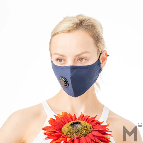 Navy Blue Face Mask with Valve