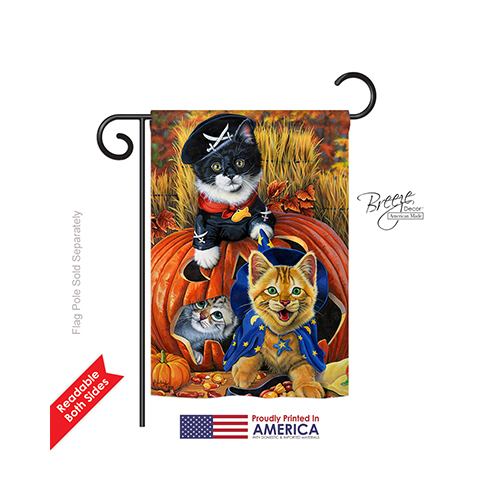 Breeze Decor 62058 Halloween Halloween Kittens 2-Sided Impression Gard