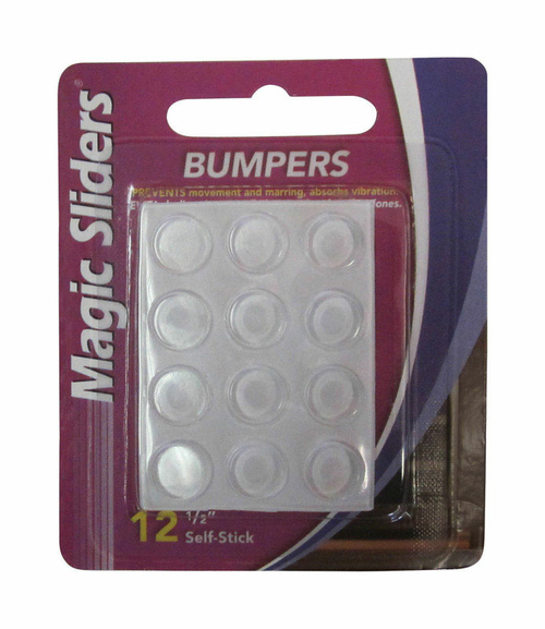 Magic Sliders 5954086 0.5 x 0.5 in. Clear Vinyl Bumper Pads - 12 per P
