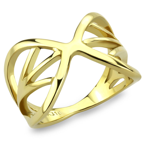 Women IP Gold Stainless Steel Ring with No Stone in No Stone - Size 10