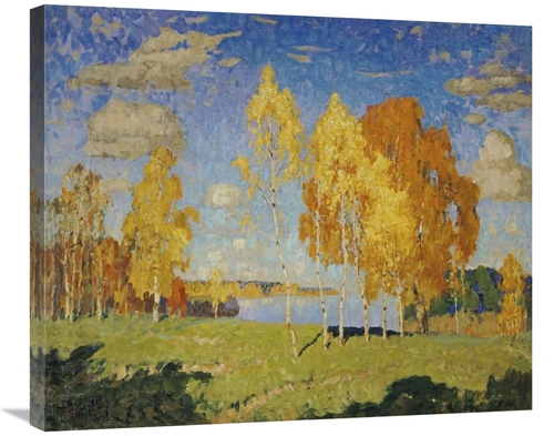 Global Gallery GCS-266406-30-142 30 in. Landscape with Birch Trees Art