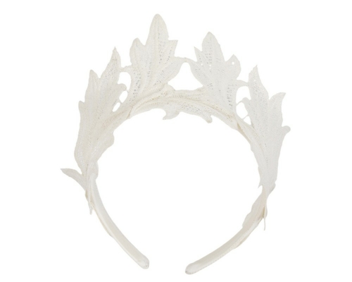 Cream lace crown fascinator headband