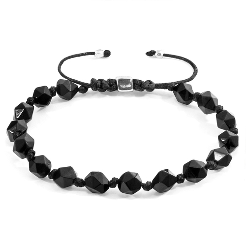 Black Agate Zebedee Silver and Stone Beaded