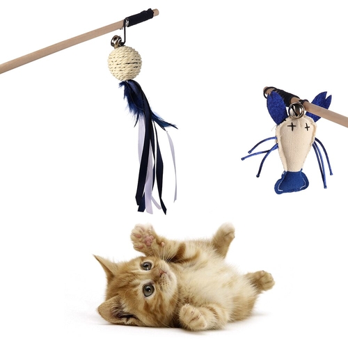 4 Styles Pet Cat Toy Multicolor Bird Feather Plush
