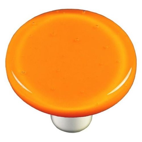 Hot Knobs HK1009-KRB Pumpkin Orange Round Glass Cabinet Knob - Black P