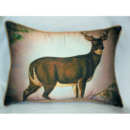 Betsy Drake HJ236 Deer in Snow Art Only Pillow 15"x22"