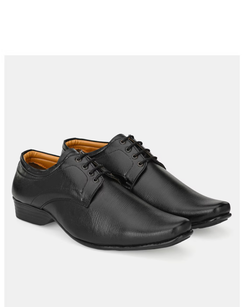 Lace-Up Round-Toe Derbys(Size9)(ColorBlack)