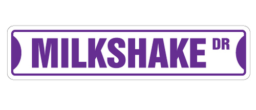 SignMission SS-Milkshake 4 x 18 in. Milkshake Street Sign