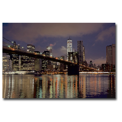 Artistic Home Gallery 1624E454IG Brooklyn Bridge At Dawn by Alan Blaus