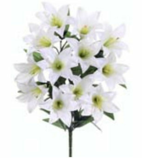 FBL393-WH 21 in. White Easter Lily Bush X12- Case of 12
