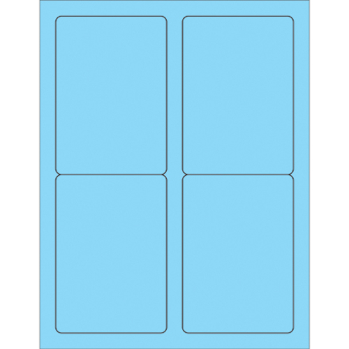 Box Partners LL176BE 3.5 x 5 in. Fluorescent Pastel Blue Rectangle Las