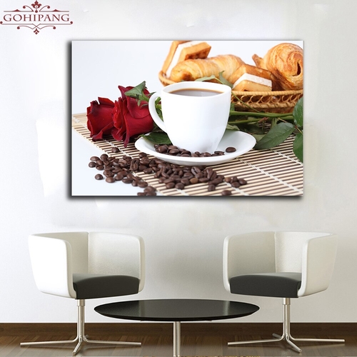 Large Size Coffee And Flowers Kitchen