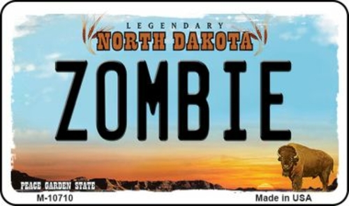 Smart Blonde M-10710 Zombie North Dakota State License Plate Magnet - 