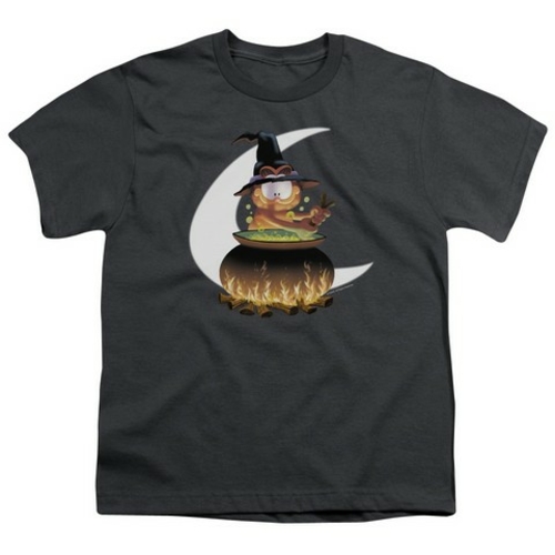 Trevco Garfield-Stir The Pot Short Sleeve Youth 18-1 Tee- Charcoal - M