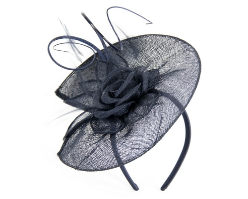 Navy sinamay fascinator