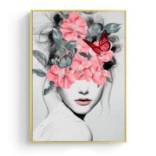 Flower Girl Portrait Canvas Prints Wall Art