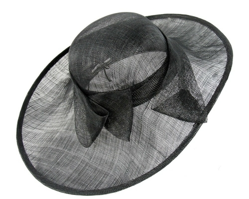 Wide brim black hat