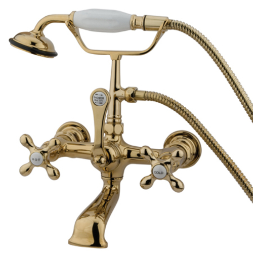 Clawfoot Tub Filler With Hand Shower - Polished Brass Finish