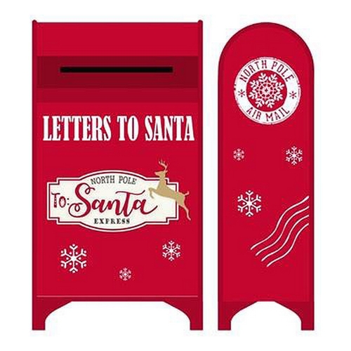 Letterbox DKD Home Decor Christmas White Red Metal 34,5 x 21,5 x 61,5