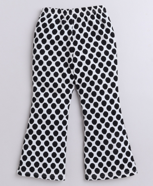 Geometric Printed Bell Bottom Pant - Black & White