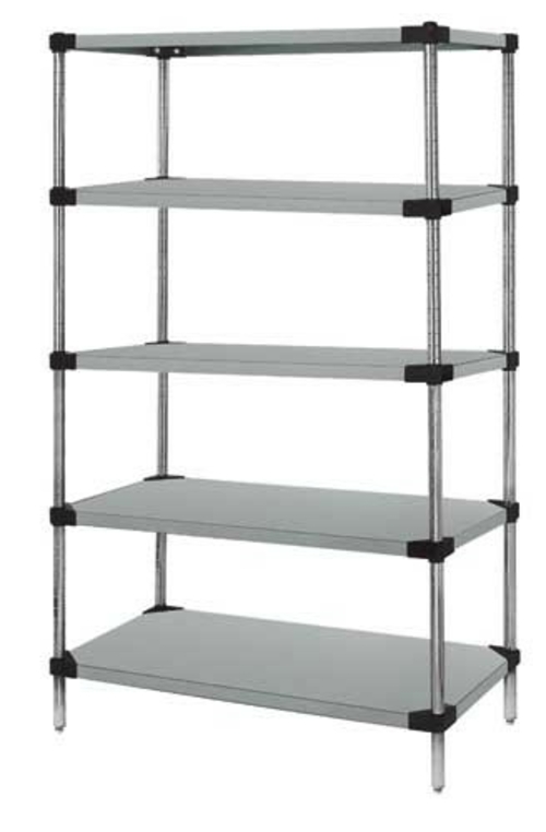 5-Shelf Galvanized Steel Solid Shelving Unit, 21 x 36 x 63 in.