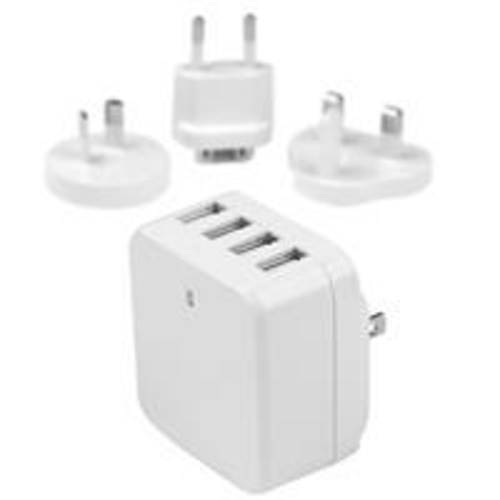 StarTech.com USB4PACWH 34 watt 6.8 amp White 4 Port USB Wall Charger