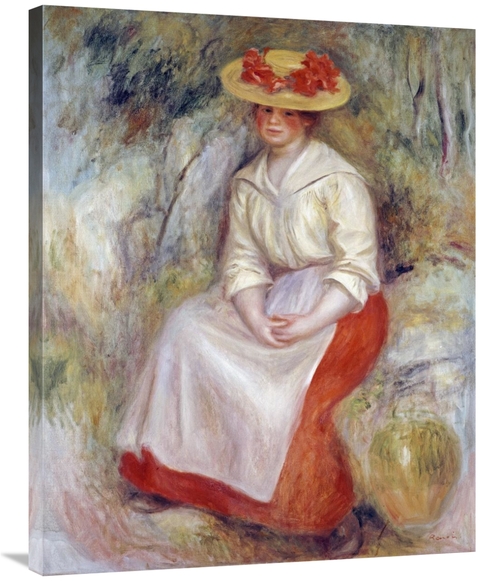 Global Gallery GCS-267119-36-142 36 in. Gabrielle in a Straw Hat Art P