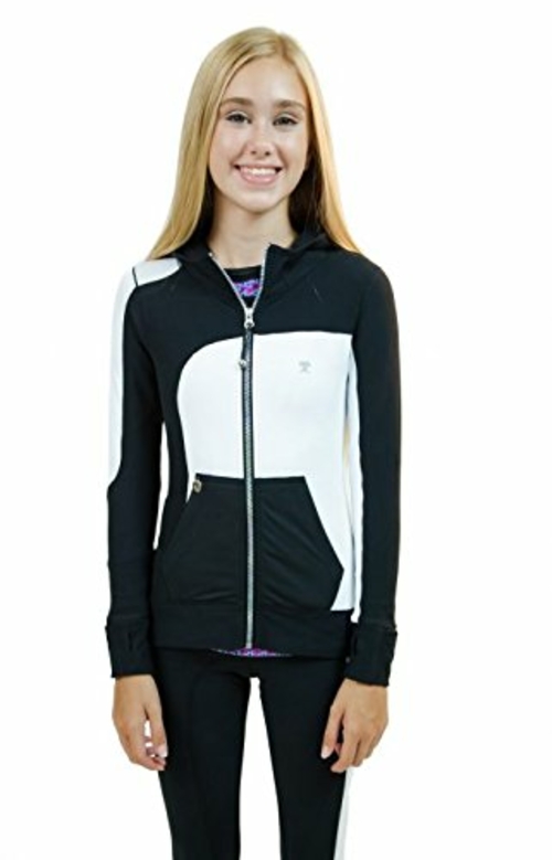 PN Jone N4-TI53-ZEZB Girls Breezy Harmony Hoodie Jacket, Black - S