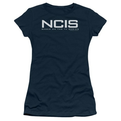 Trevco Ncis-Logo - Short Sleeve Junior Sheer Tee - Navy- Extra Large