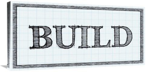 Global Gallery GCS-453835-1836-142 18 x 36 in. Sketched Words - Build 