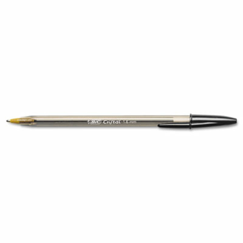 Bic MSB11-BK Cristal Ballpoint Stick Pen  Black Ink  Bold  Dozen