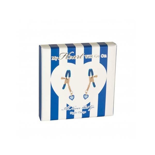 My Heart Will Go On Ill Never Let Go Nipple Clamps Blue