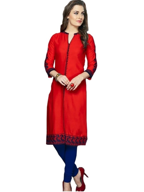 Long Kurti With Linen And Cotton Slub