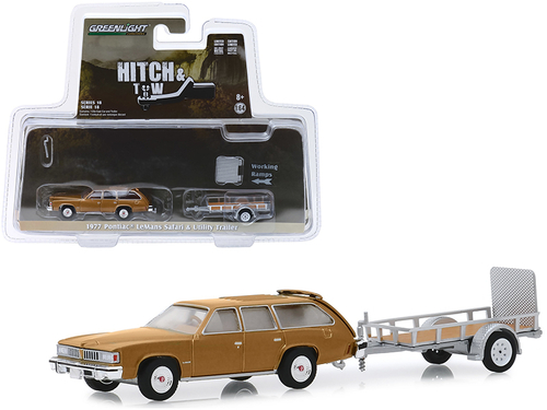 1977 Pontiac LeMans Safari Gold and Utility Trailer \Hitch & Tow\"