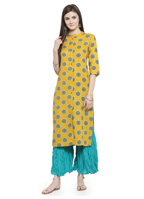 Yellow Color Rayon Kurti